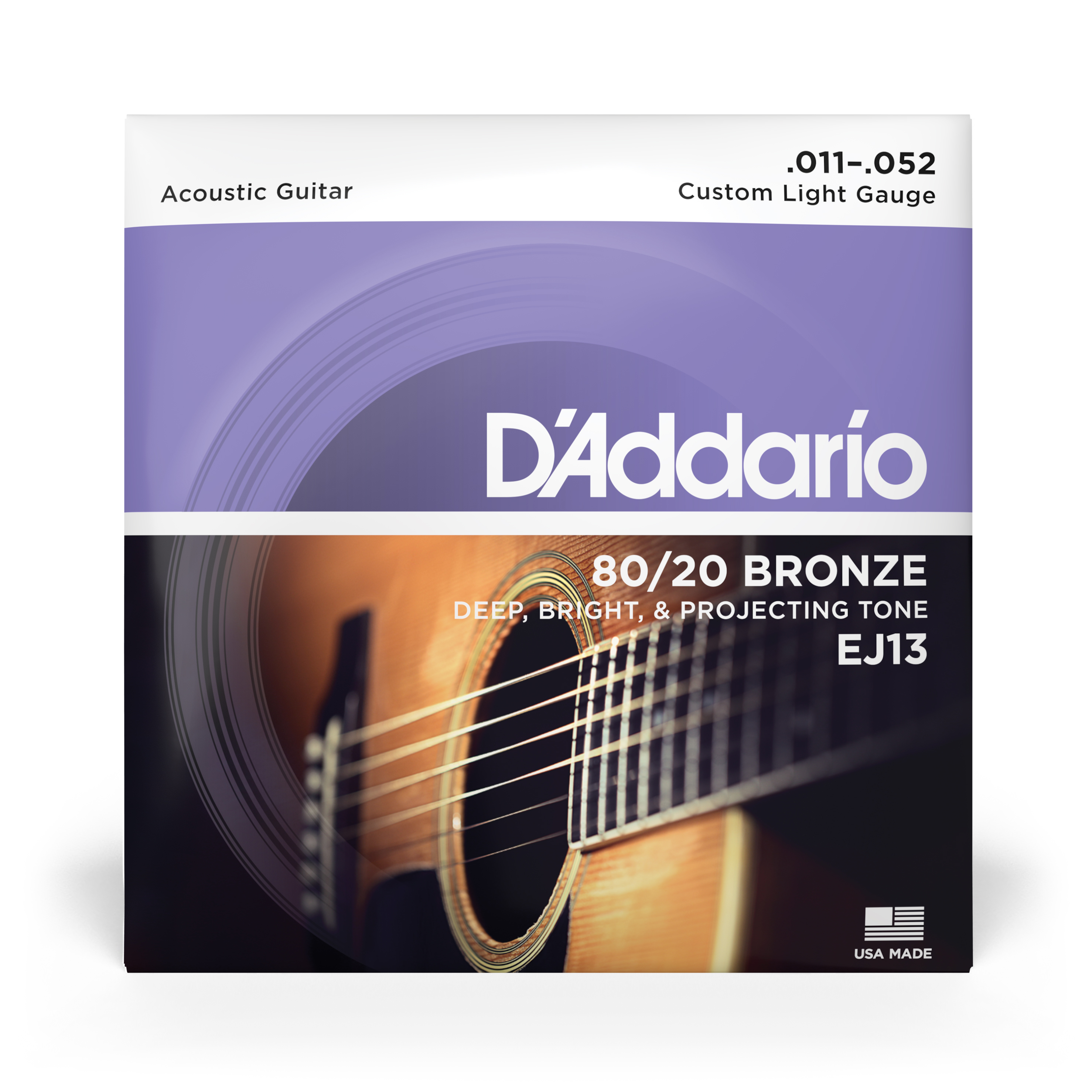 Anderes Coverbild D'Addario EJ13 Saiten für Akustikgitarre, 80/20 Bronze, Custom Light, 11-52