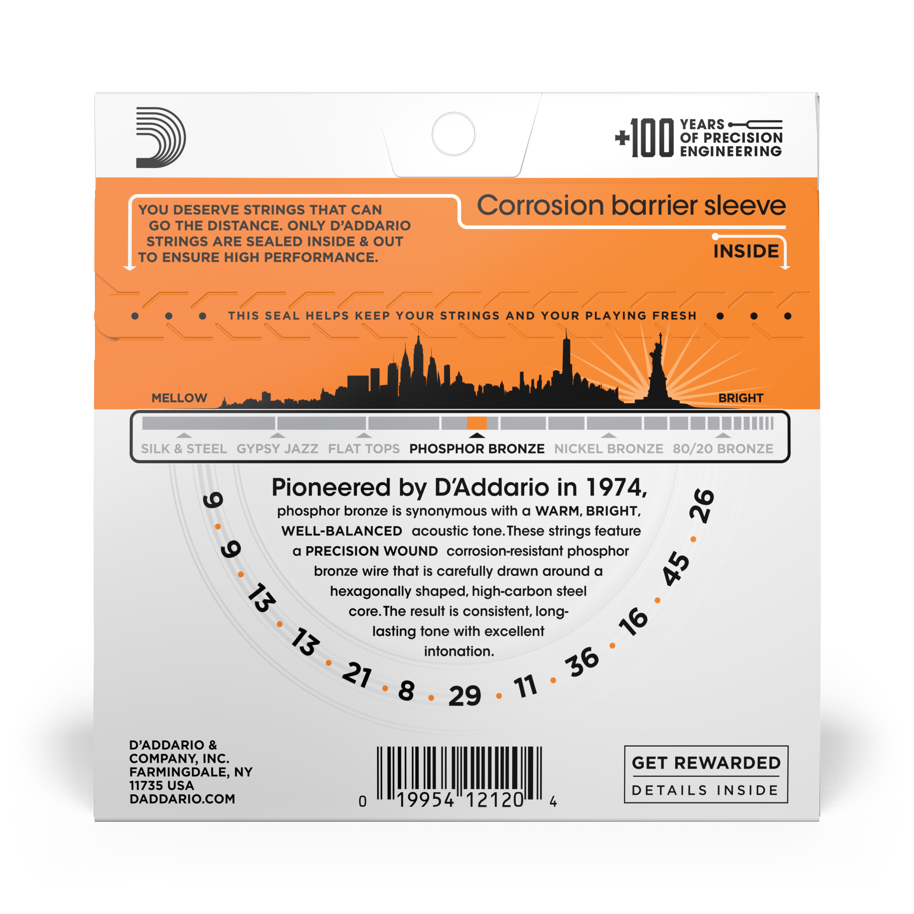 Anderes Coverbild D'Addario EJ41 Saiten für 12-saitige Akustikgitarre, Phosphorbronze, Extra Light, 9-45