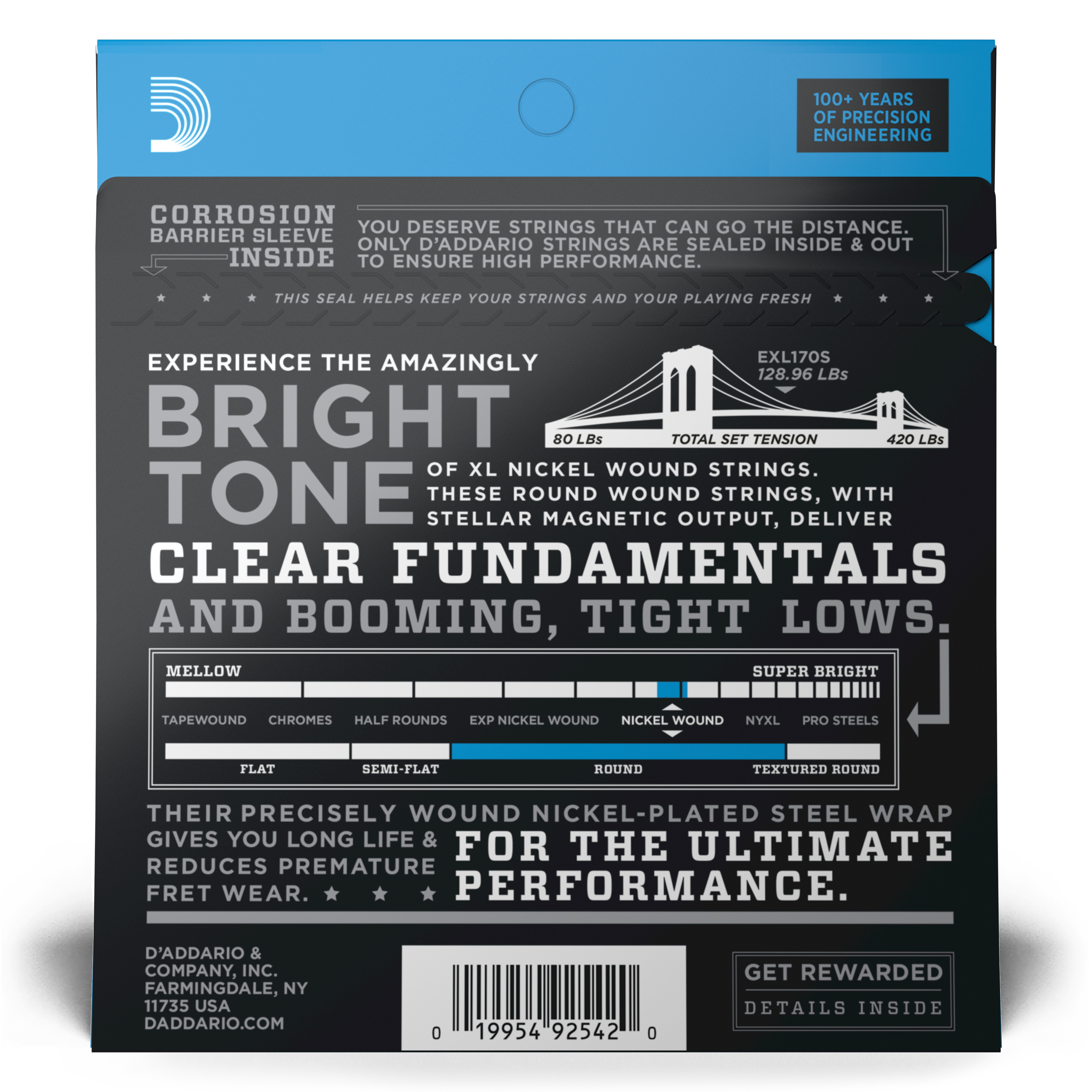 Anderes Coverbild D'Addario EXL170S Saiten für Bassgitarre, mit Nickel umsponnen, Light, 45-100, Short Scale
