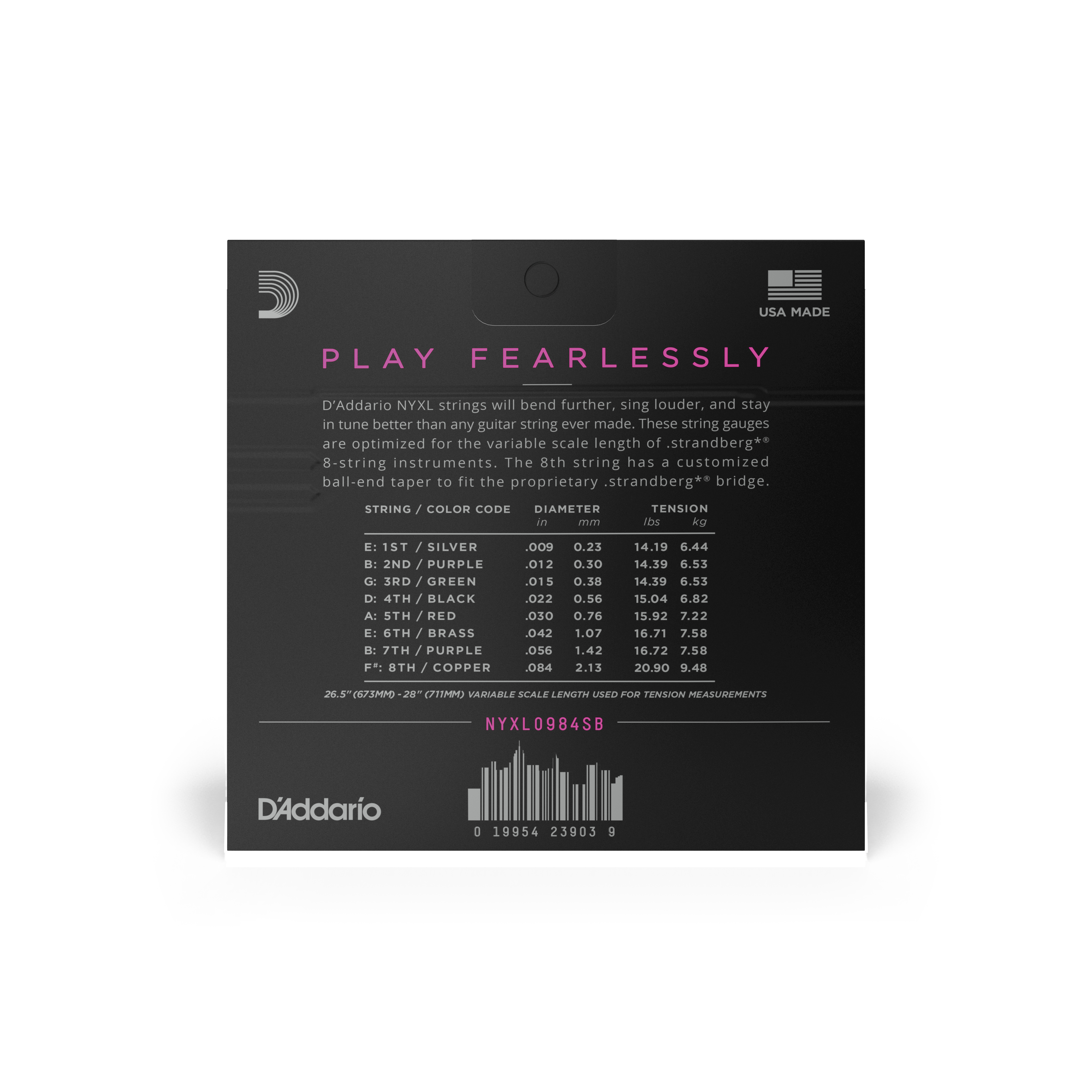 Anderes Coverbild D'Addario NYXL0984 Nickel Wound Saiten für 8-saitige E-Gitarren von Strandberg, Super Light, 09-84