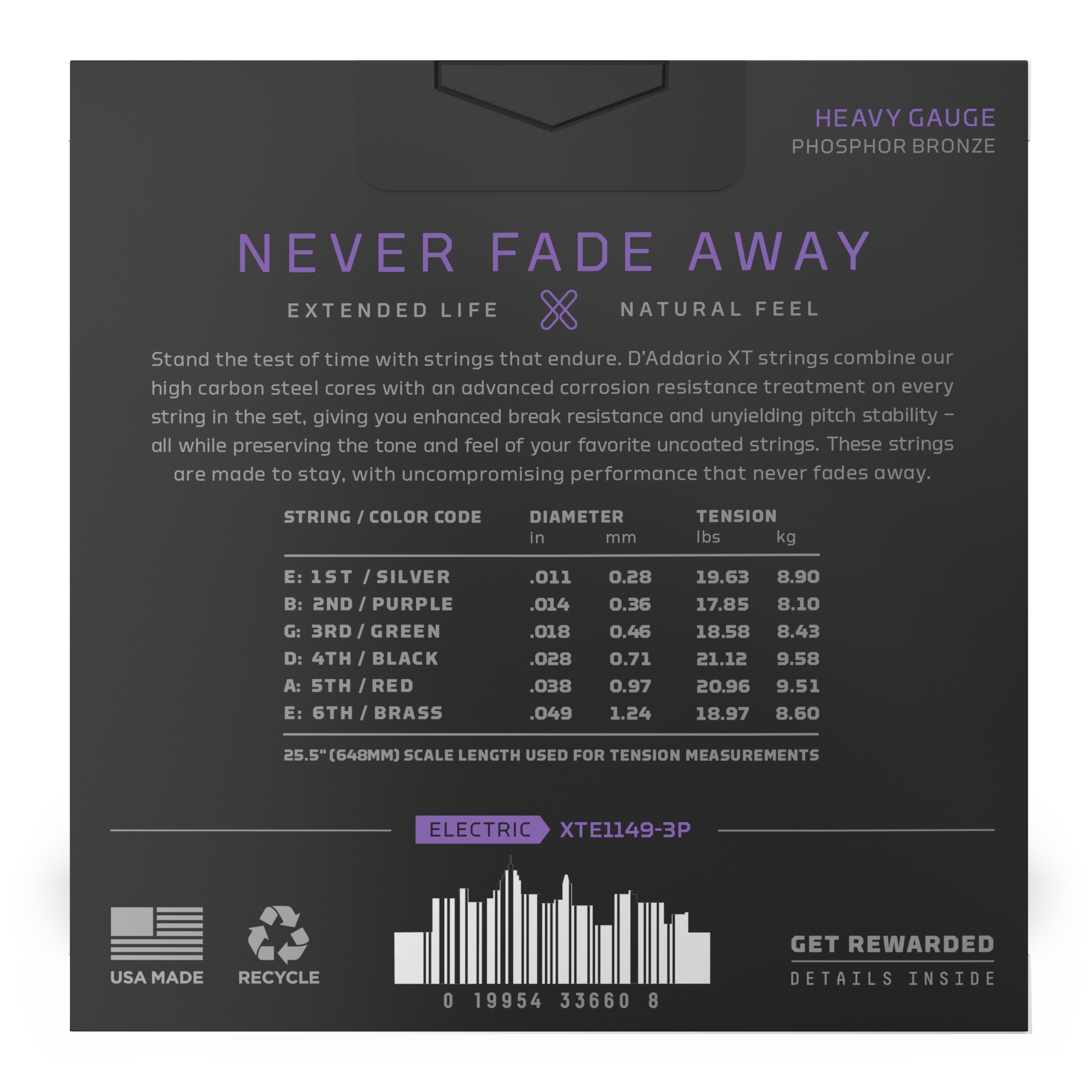 Anderes Coverbild D'Addario XTE1149, vernickelte XT Stahlsaite für E-Gitarre, Medium, 11-49, 3 Sätze 