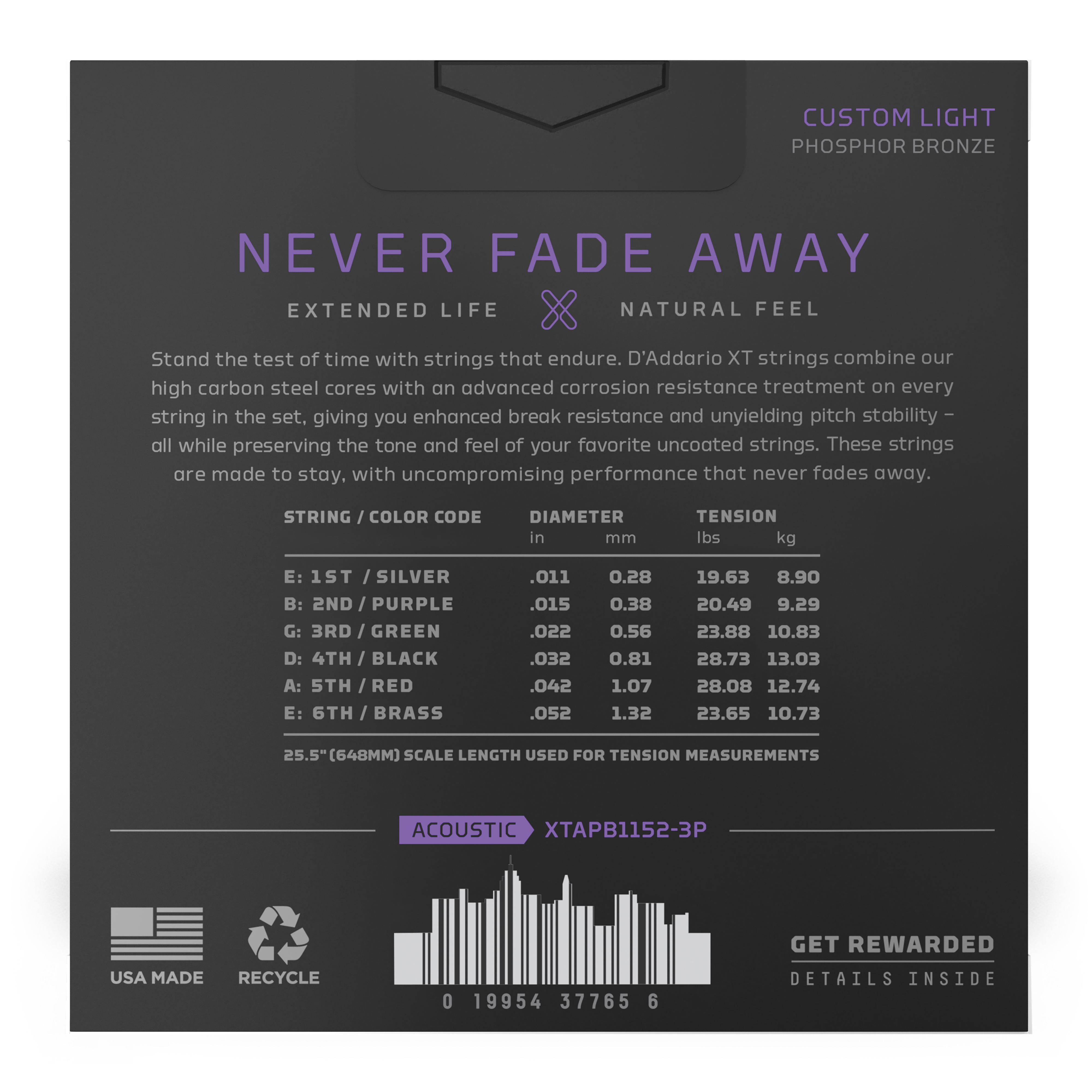 Anderes Coverbild 11-52 Custom Light, XT Phosphor Bronze Coated Saiten für Akustikgitarre 3er-Packung