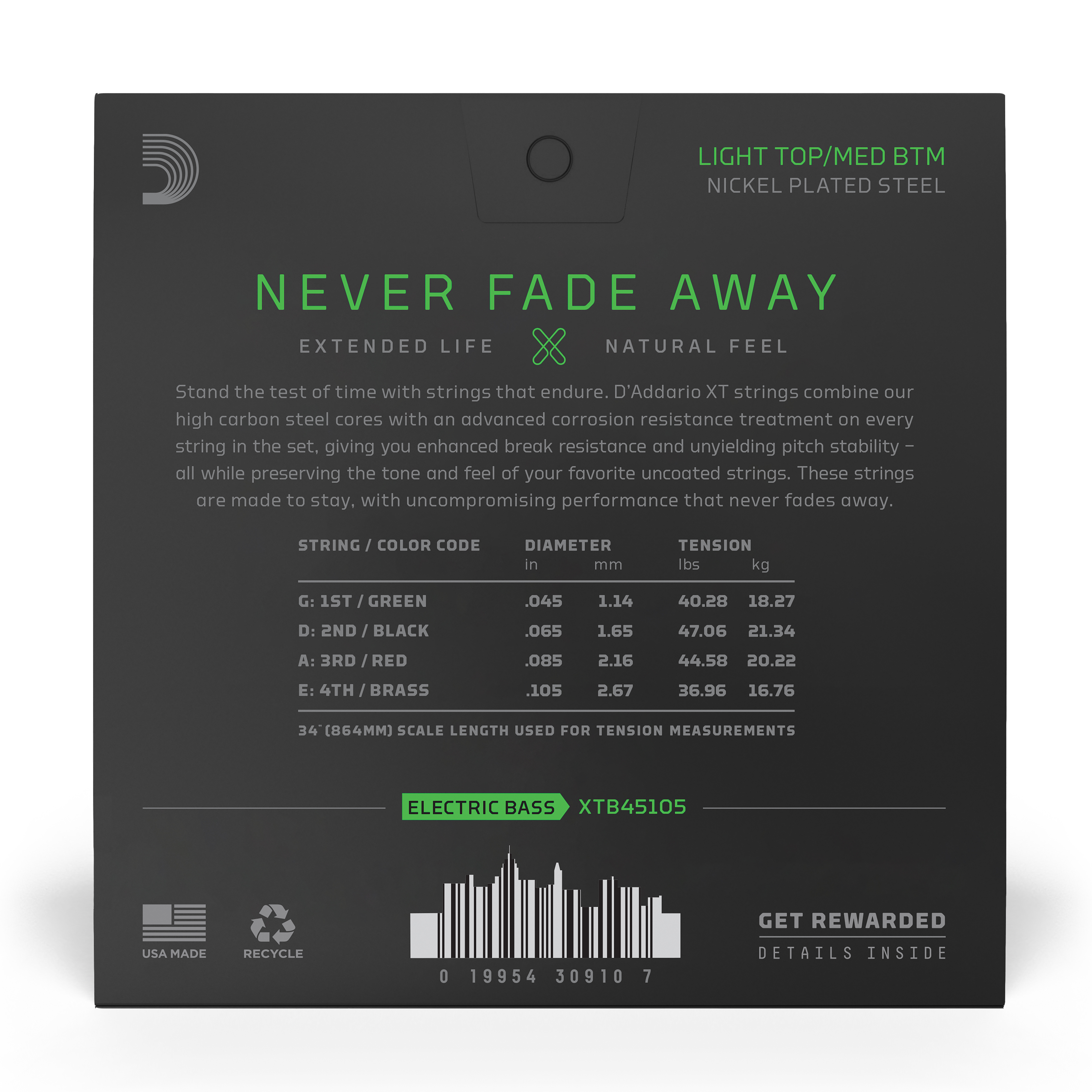 Anderes Coverbild D'Addario XT Bass Nickel Plated Steel, Light Top/Medium Bottom, Long Scale, 45-105