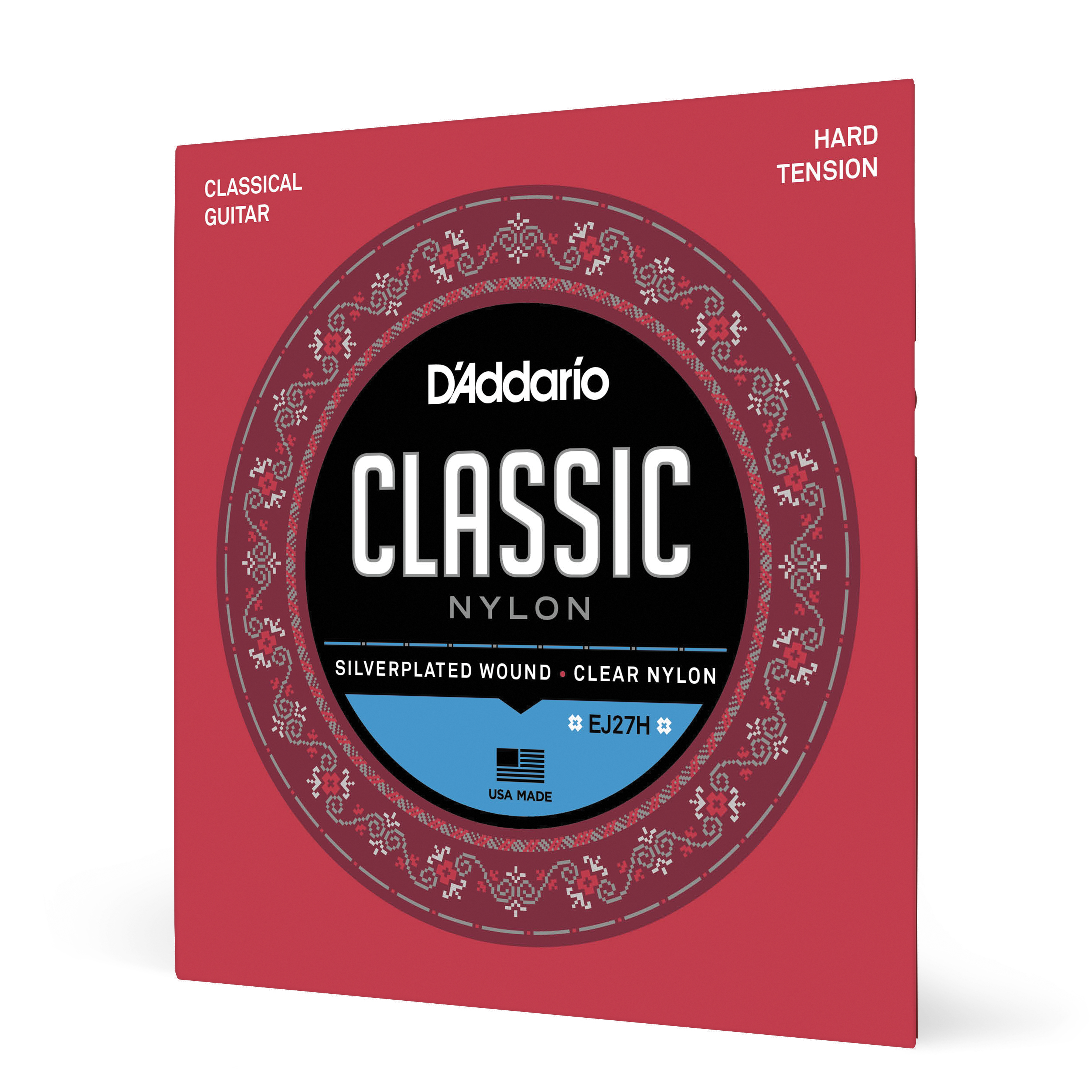 Vorderes Coverbild D'Addario EJ27H Schüler-Saiten für Klassikgitarre, Nylon, straffe Spannung