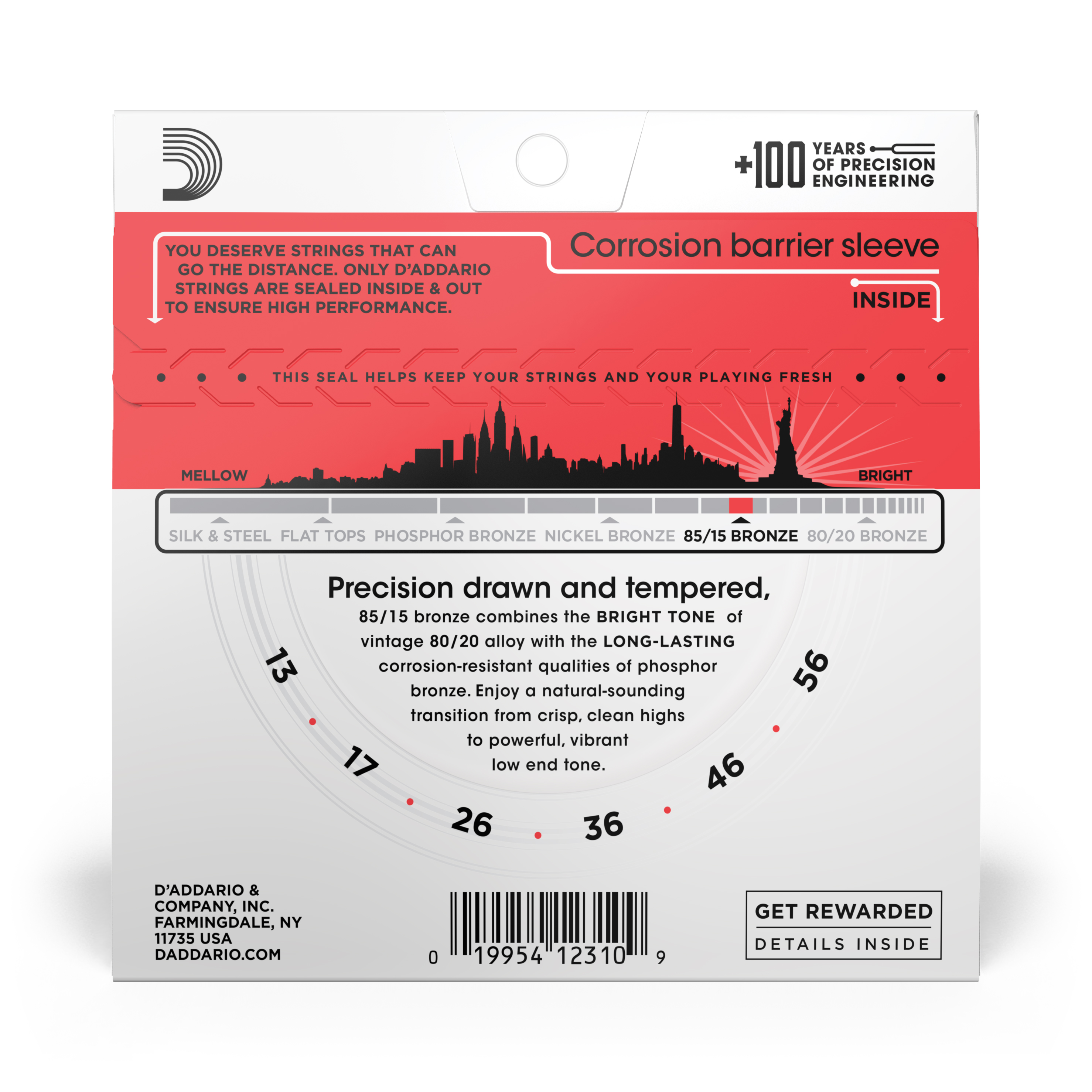 Anderes Coverbild D'Addario EZ930 Saiten für Akustikgitarre, 85/15 Bronze, Medium, 13-56