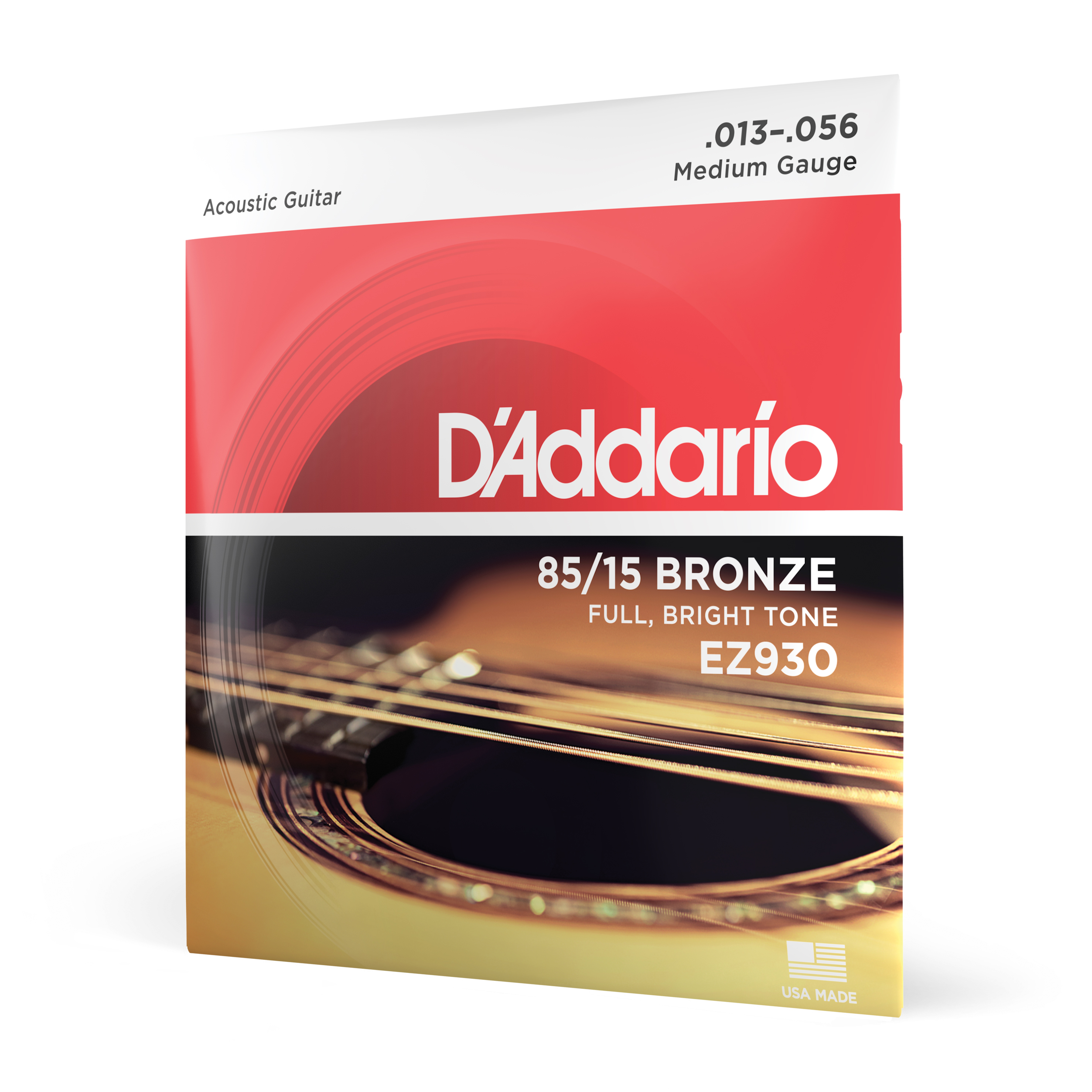 Vorderes Coverbild D'Addario EZ930 Saiten für Akustikgitarre, 85/15 Bronze, Medium, 13-56