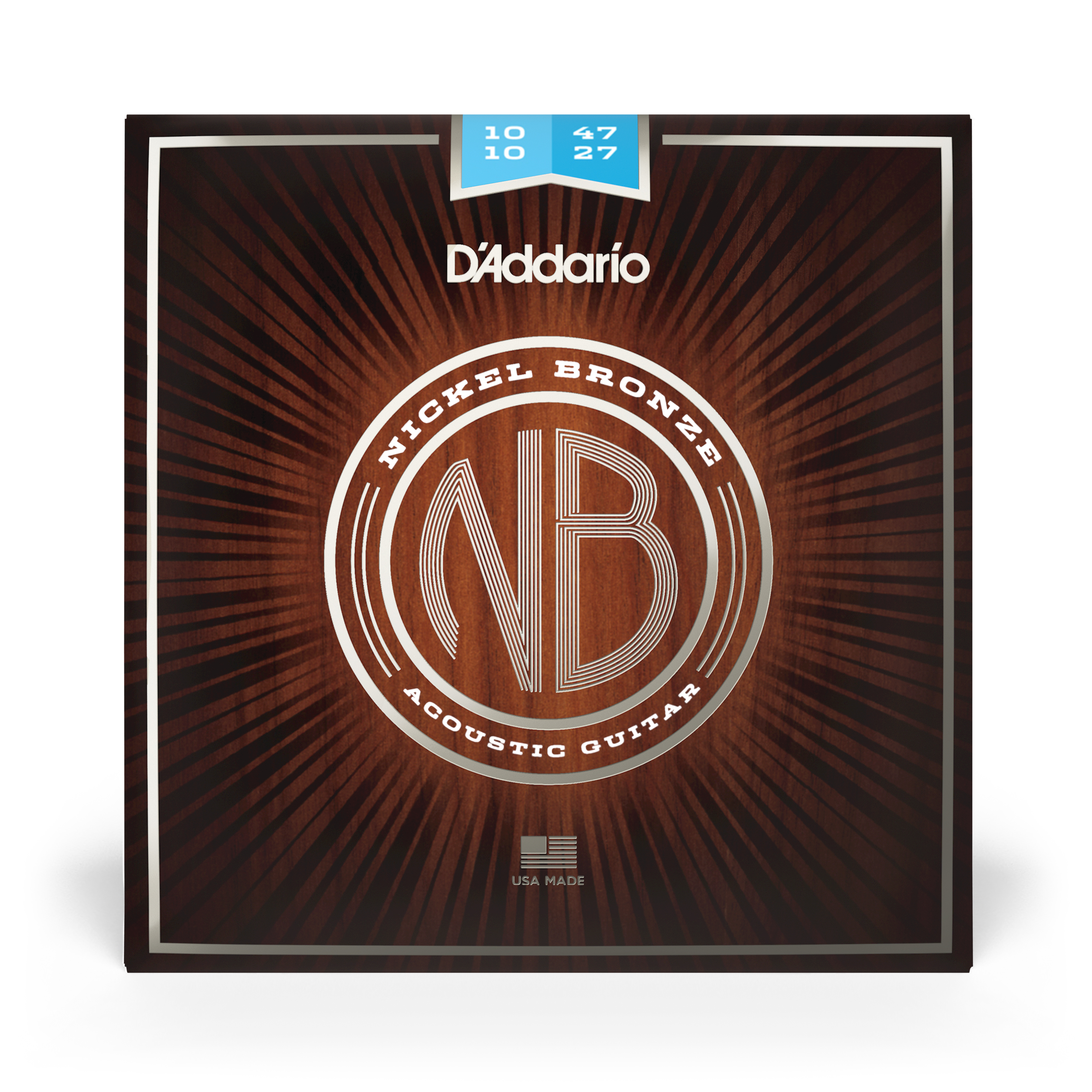 Anderes Coverbild D'Addario NB1047-12 Nickelbronzesaiten für Akustikgitarre, leichte Spannung, 12-saitig, 10-47