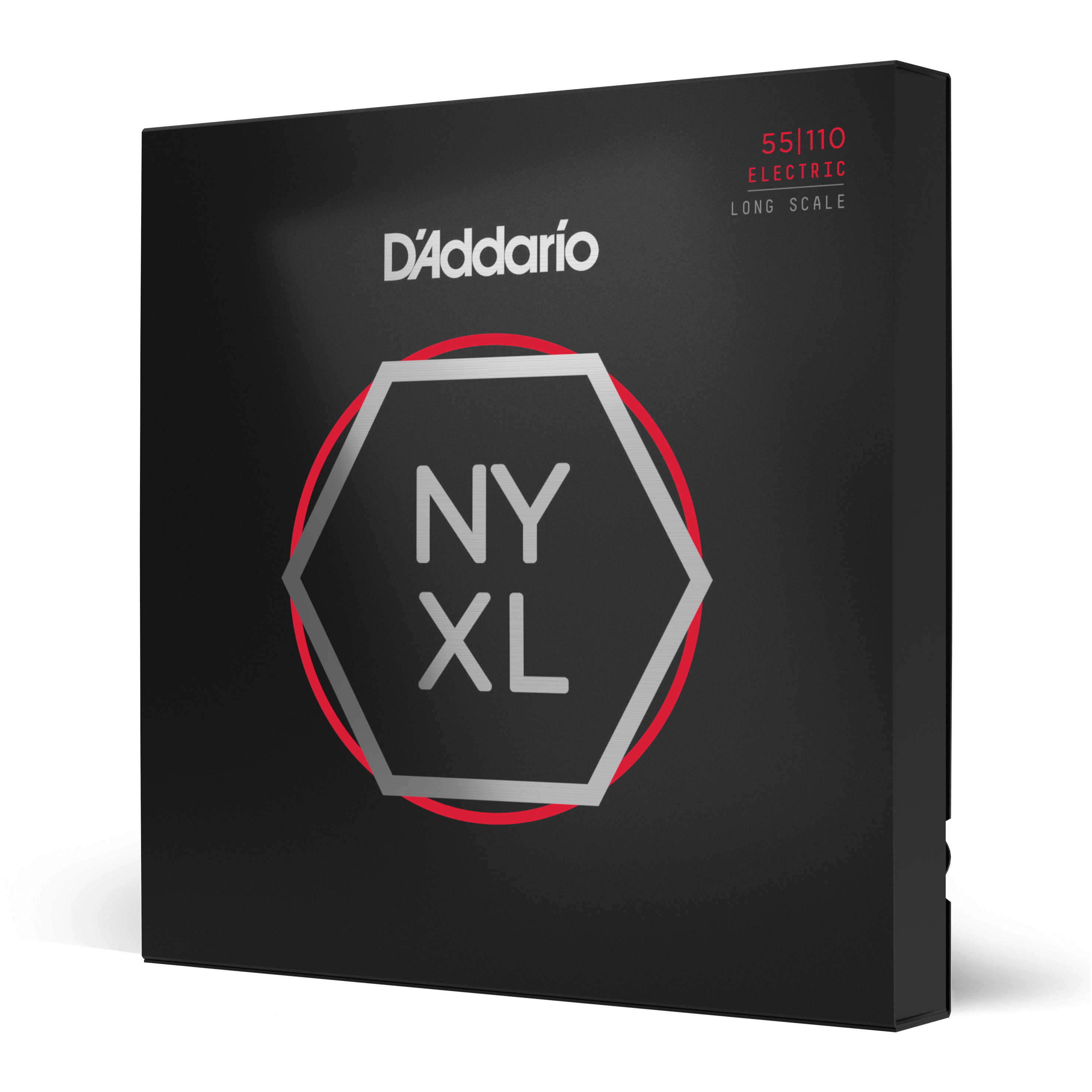 Vorderes Coverbild D'Addario NYXL55110 mit vernickeltem Draht umsponnene Saiten für Bassgitarren, hohe Spannung, 55-110, volle Größe