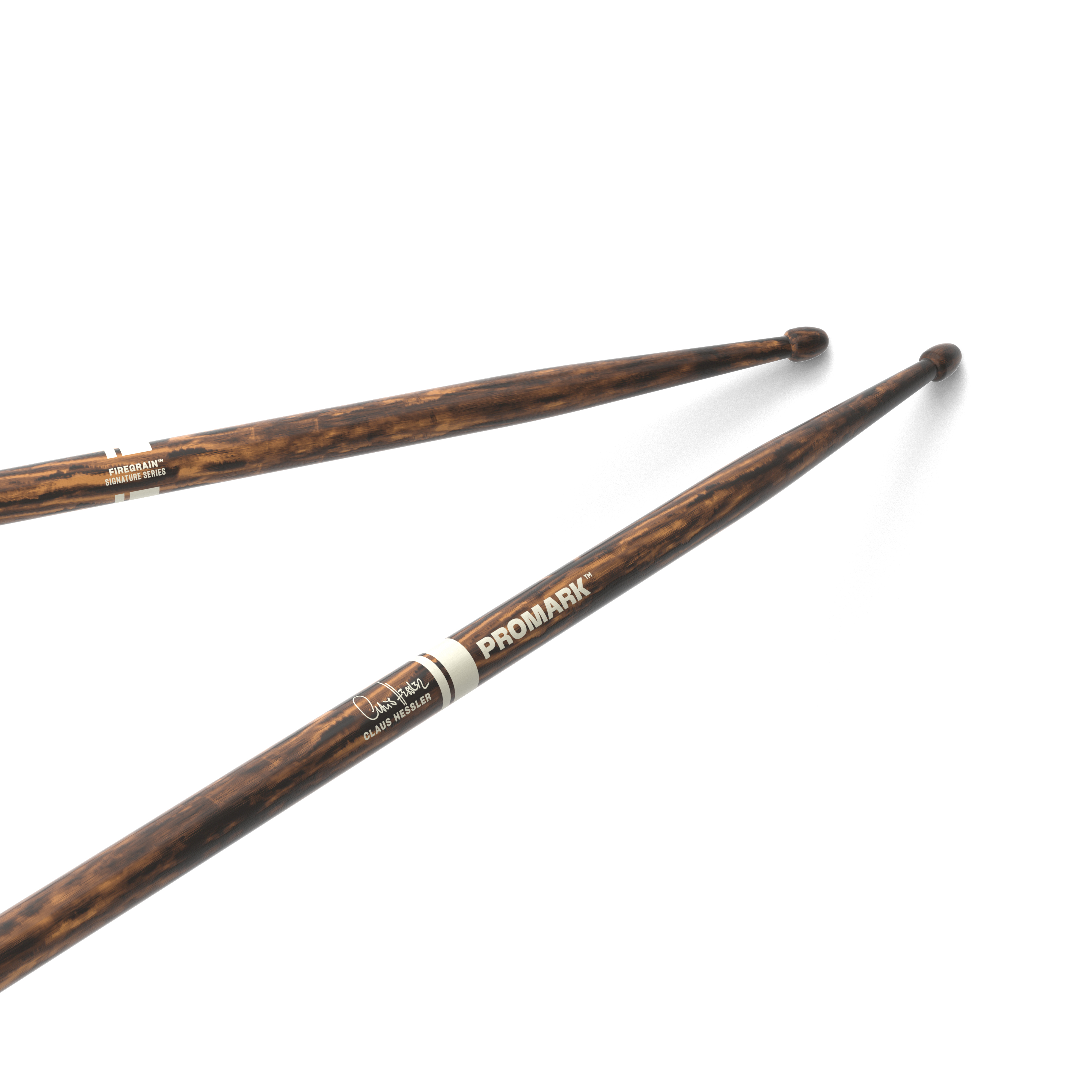 Vorderes Coverbild ProMark Claus Hessler FireGrain ActiveGrip Clear Hickory Wood Tip