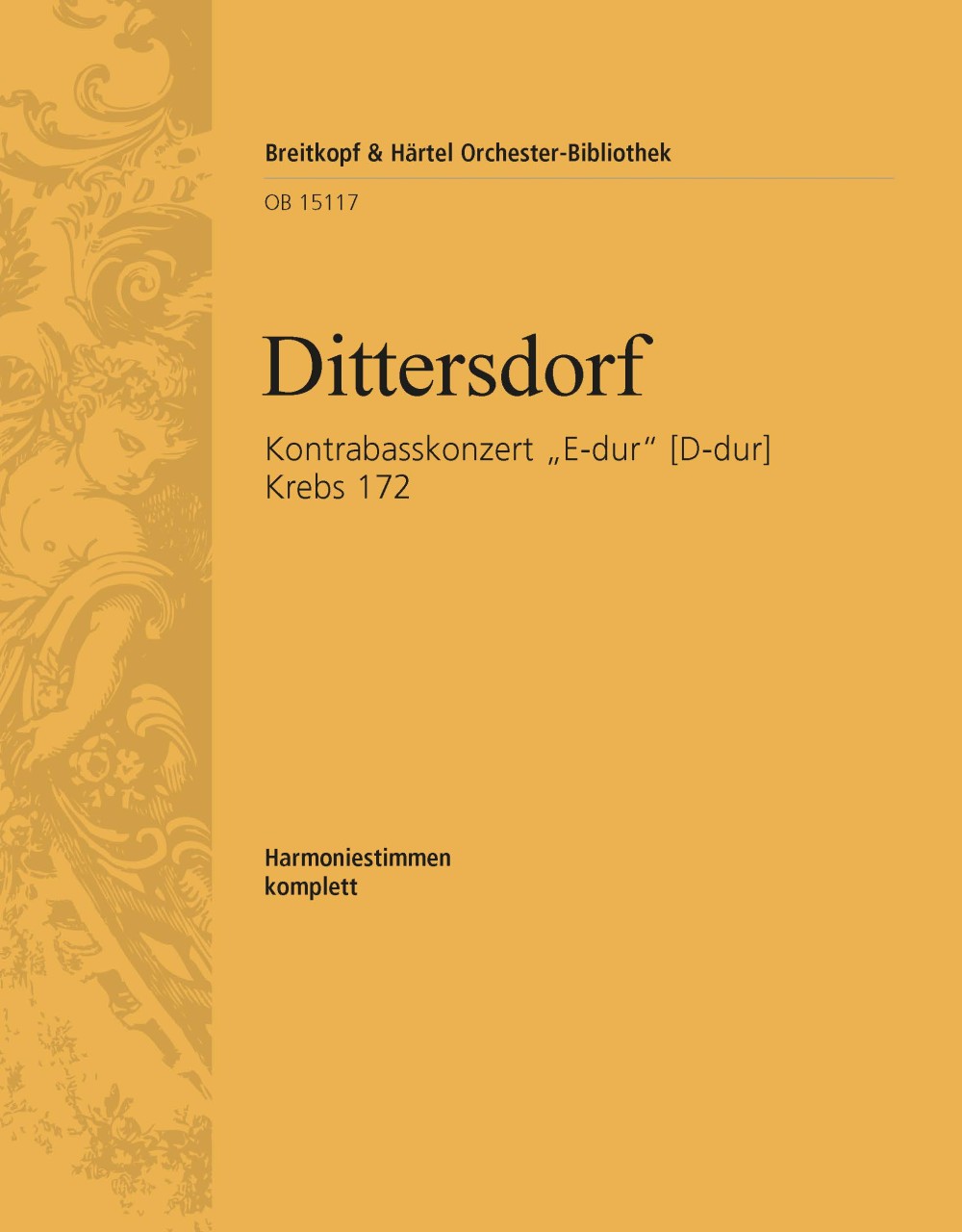 Vorderes Coverbild Kontrabasskonzert „E-dur“ (D-dur) Krebs 172