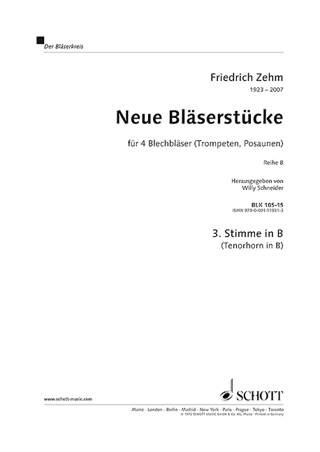 Vorderes Coverbild Neue Bläserstücke 