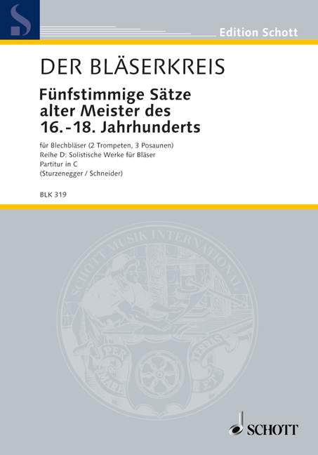 Vorderes Coverbild Fünfstimmige Sätze alter Meister 