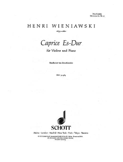Vorderes Coverbild Caprice Es-Dur Nr. 17