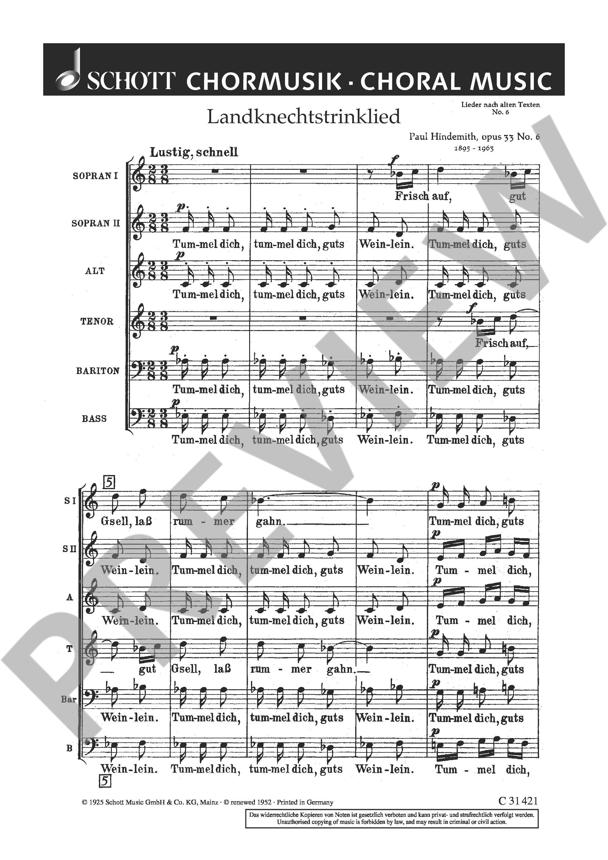 Anderes Coverbild Lieder nach alten Texten op. 33 