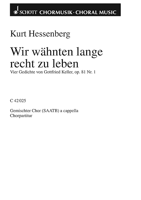 Vorderes Coverbild Vier Gedichte op. 81 