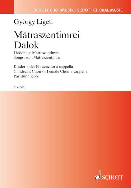 Vorderes Coverbild Mátraszentimrei Dalok 