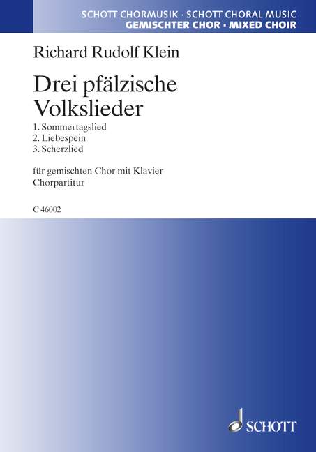 Vorderes Coverbild Drei pfälzische Volkslieder 