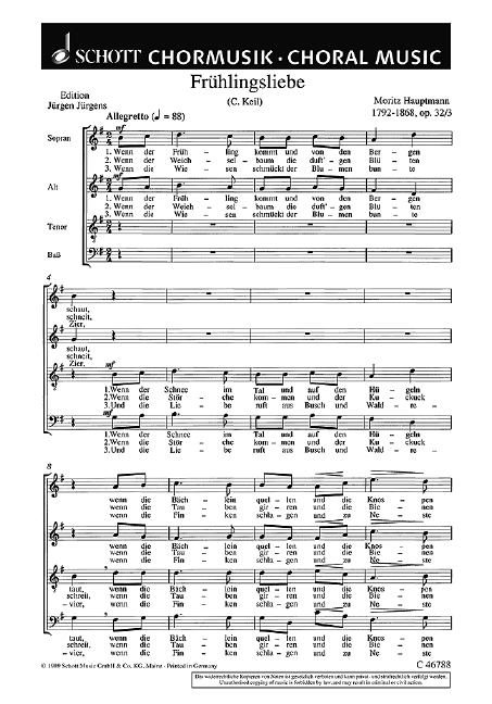 Vorderes Coverbild Sechs Chorlieder op. 32 