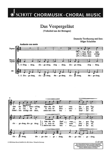 Vorderes Coverbild Das Vespergeläut - Les cloches des vêpres 