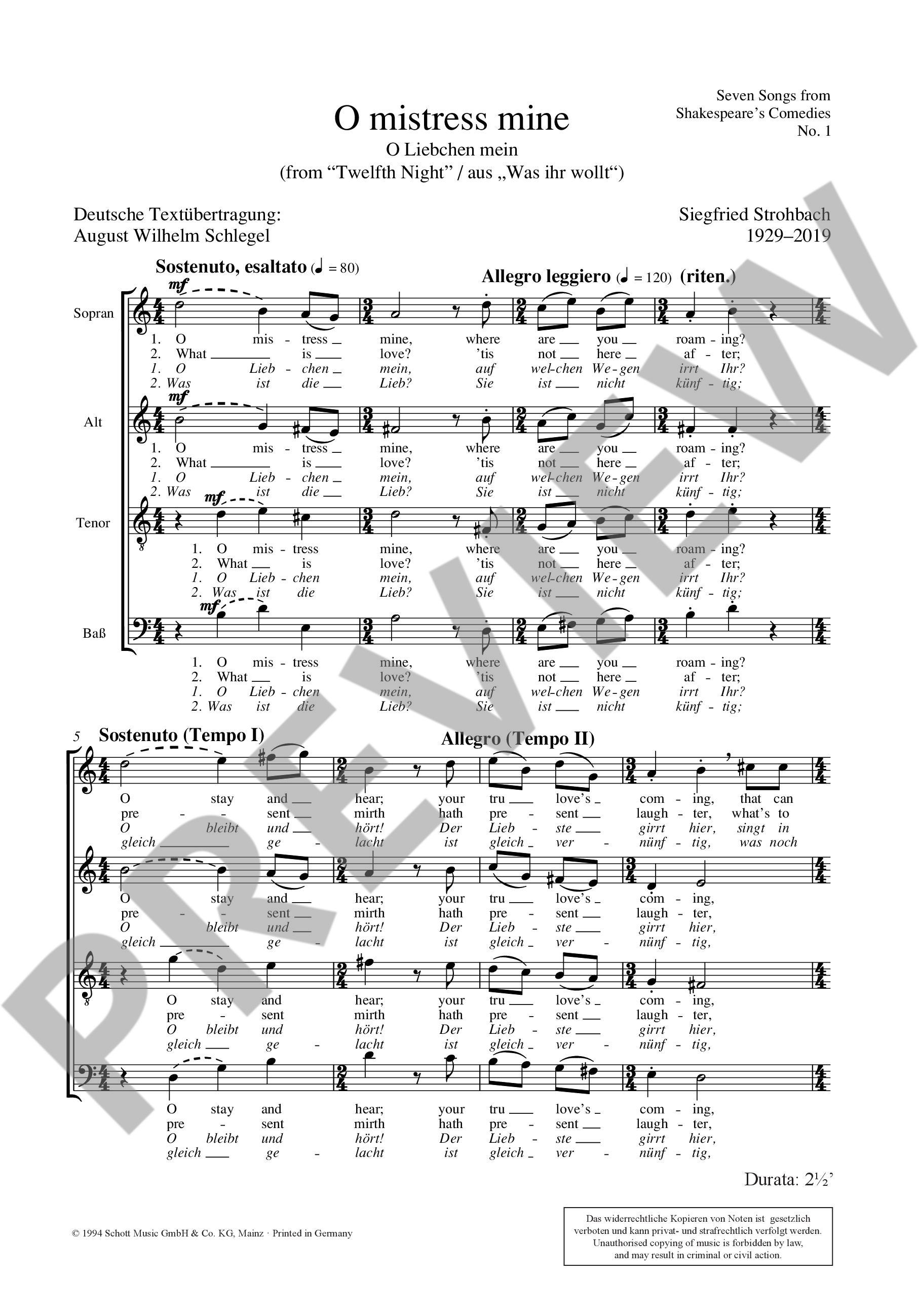 Anderes Coverbild Seven Songs from Shakespeare's Comedies 