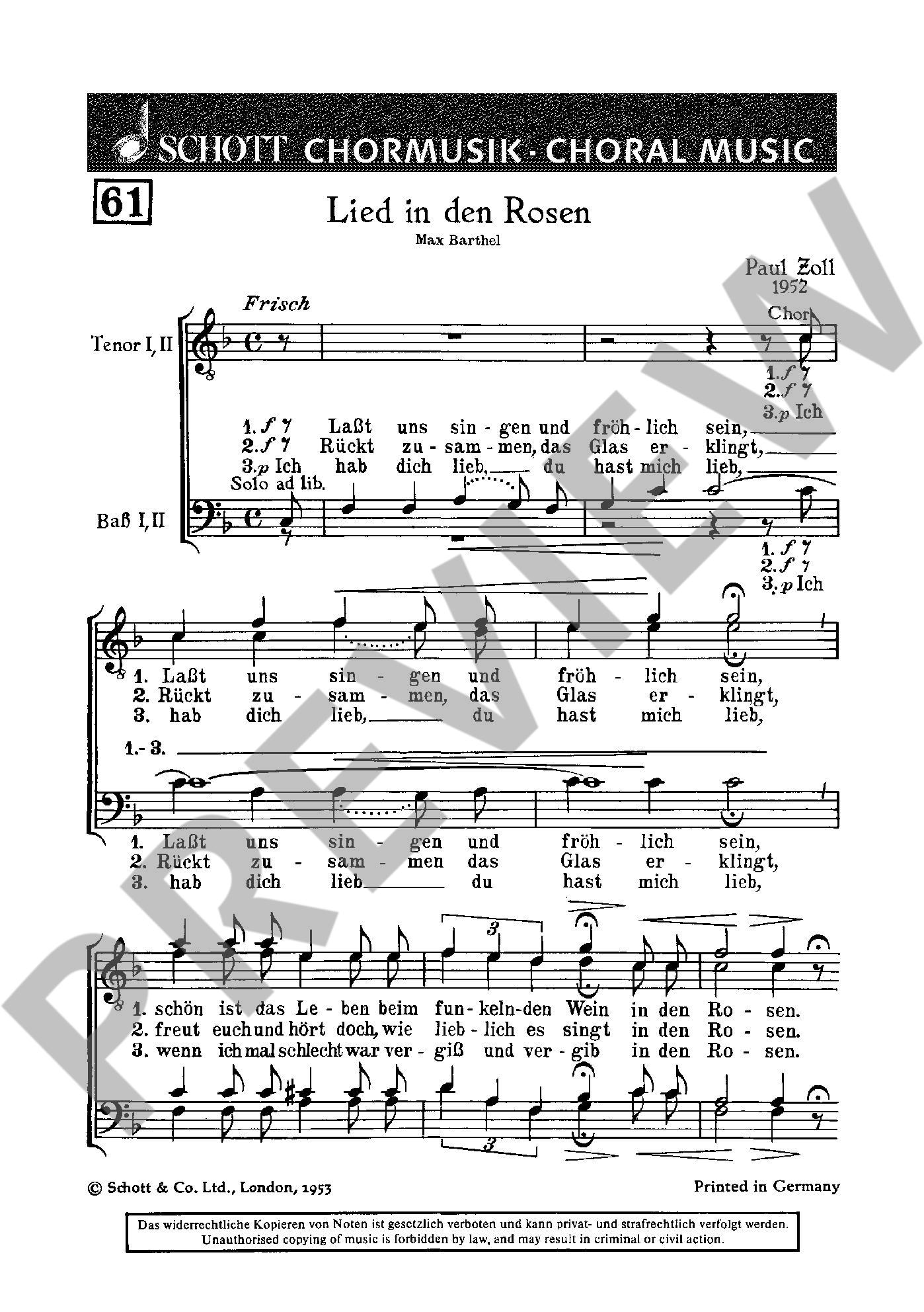 Anderes Coverbild Lied in den Rosen 