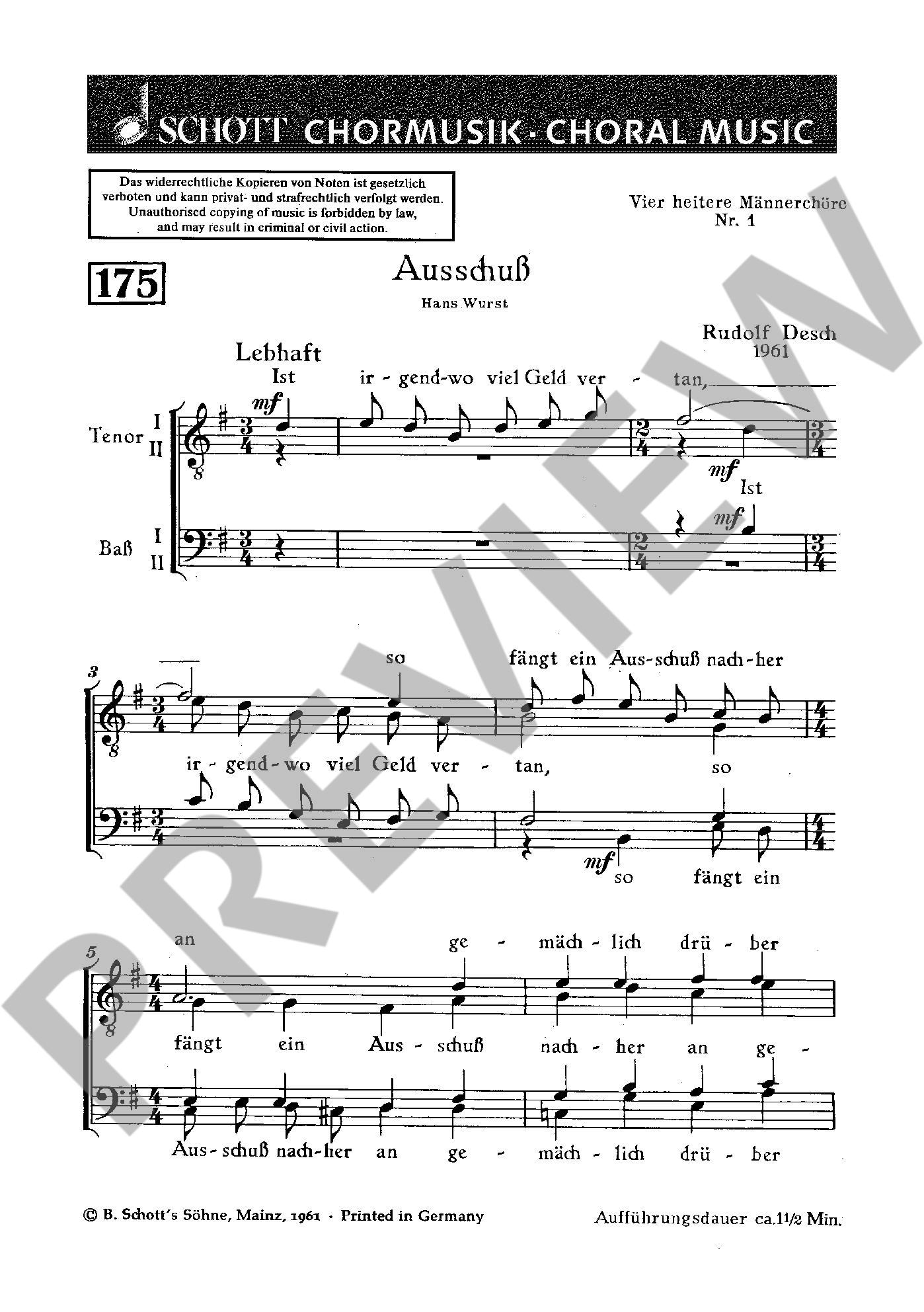 Anderes Coverbild Vier heitere Männerchöre 