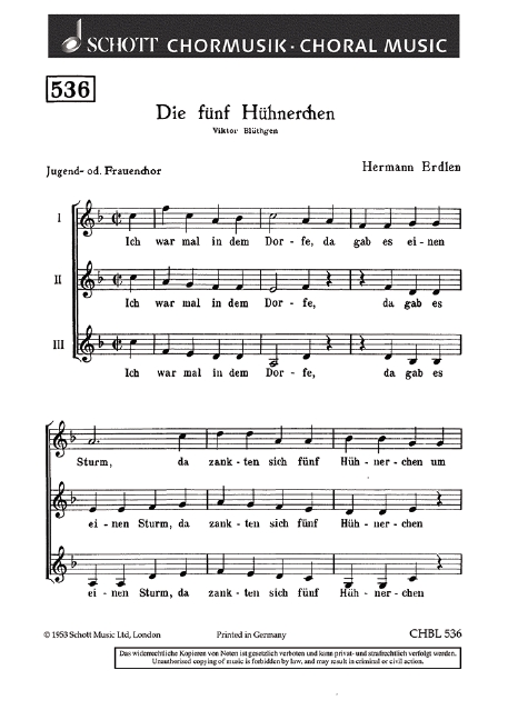 Vorderes Coverbild Die fünf Hühnerchen 