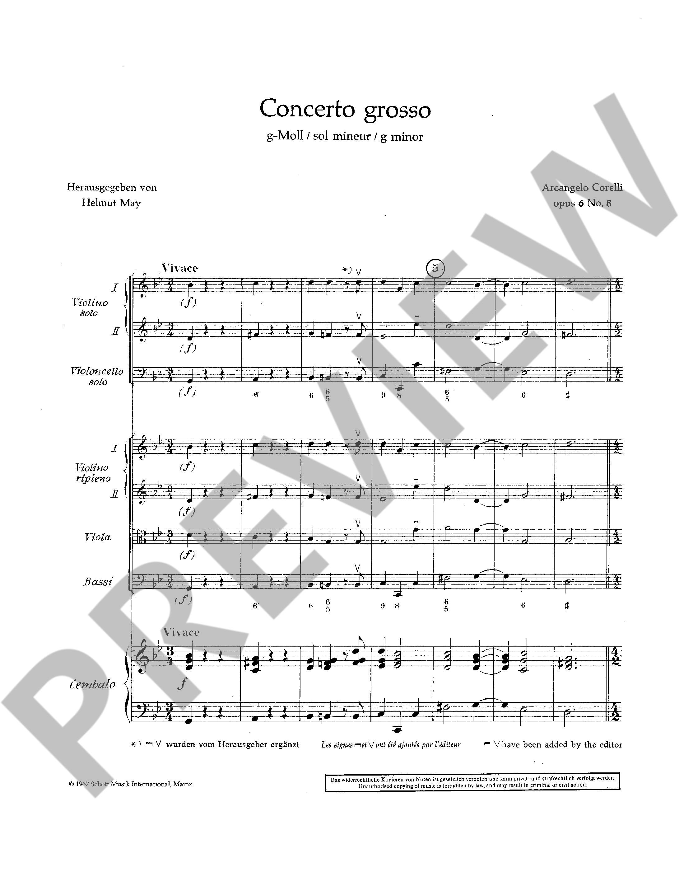 Anderes Coverbild Concerto grosso g-Moll op. 6/8 