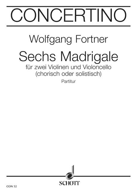 Vorderes Coverbild Sechs Madrigale 