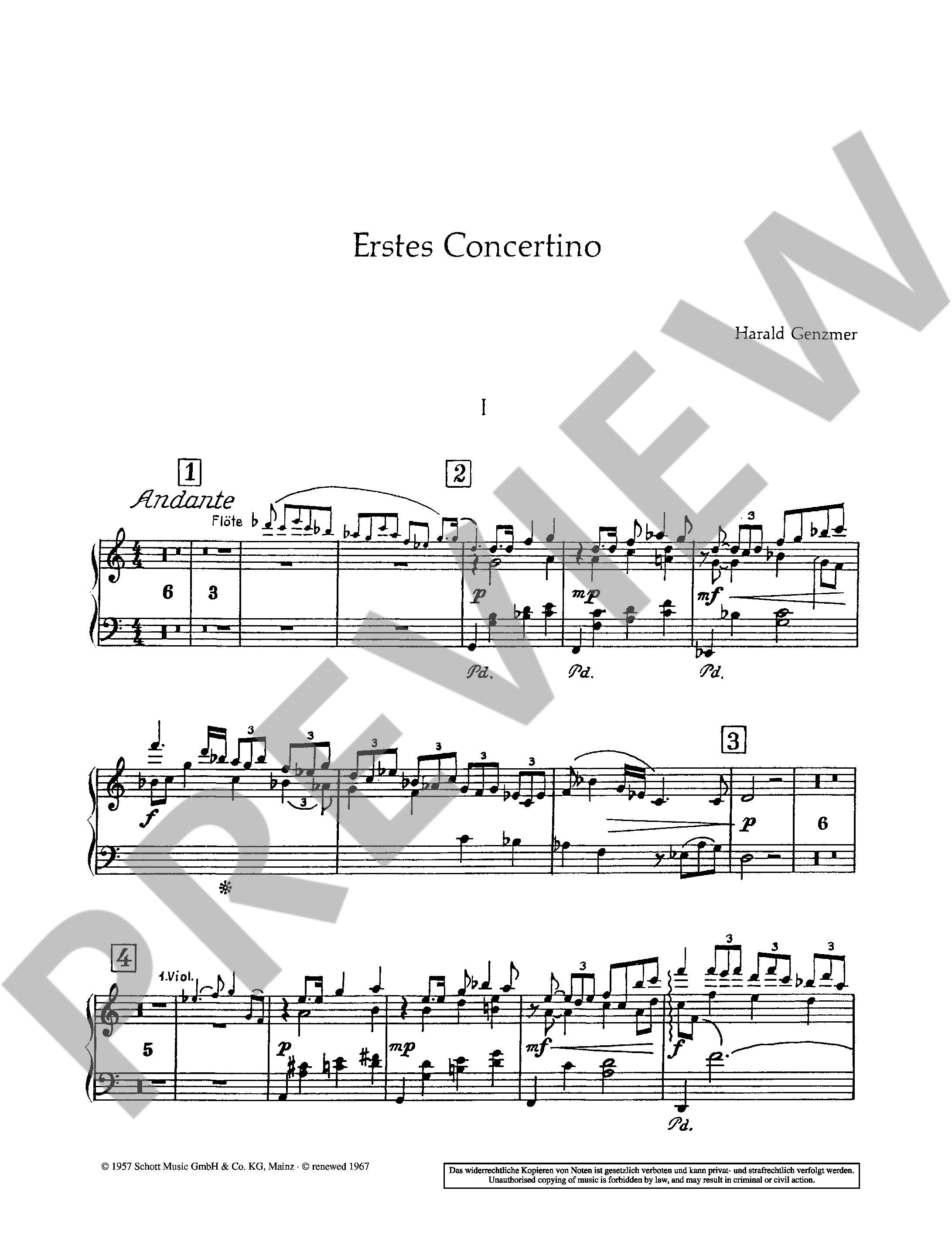 Anderes Coverbild Erstes Concertino GeWV 158 