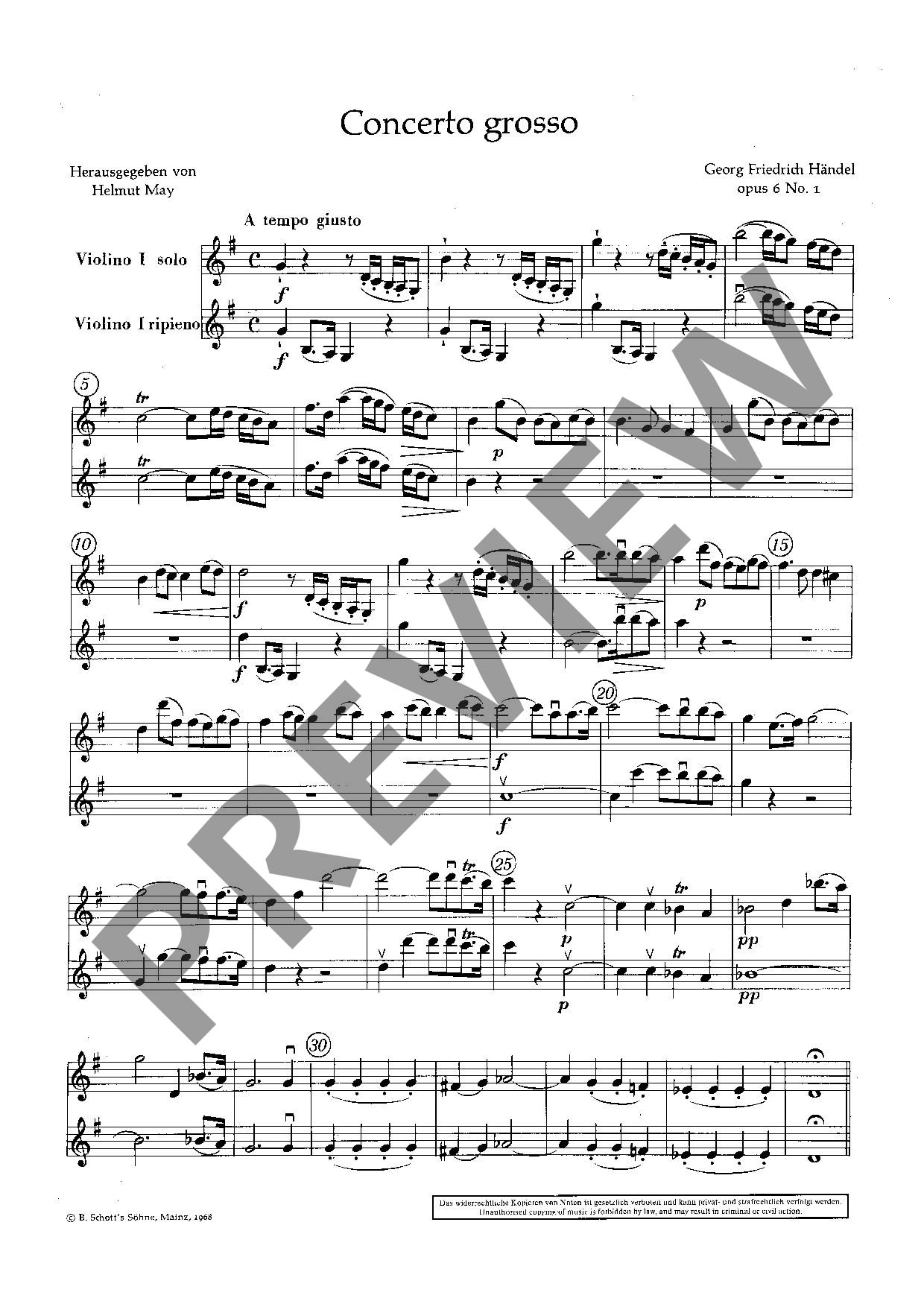 Anderes Coverbild Concerto grosso op. 6 HWV 319 