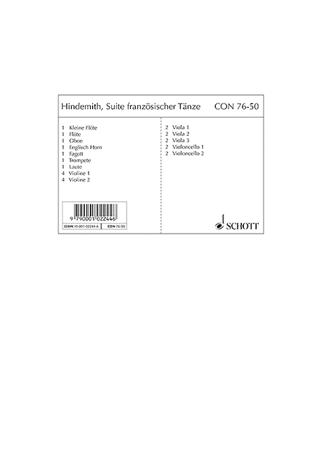 Vorderes Coverbild Suite französischer Tänze 