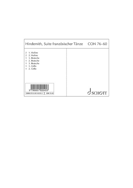 Vorderes Coverbild Suite französischer Tänze 