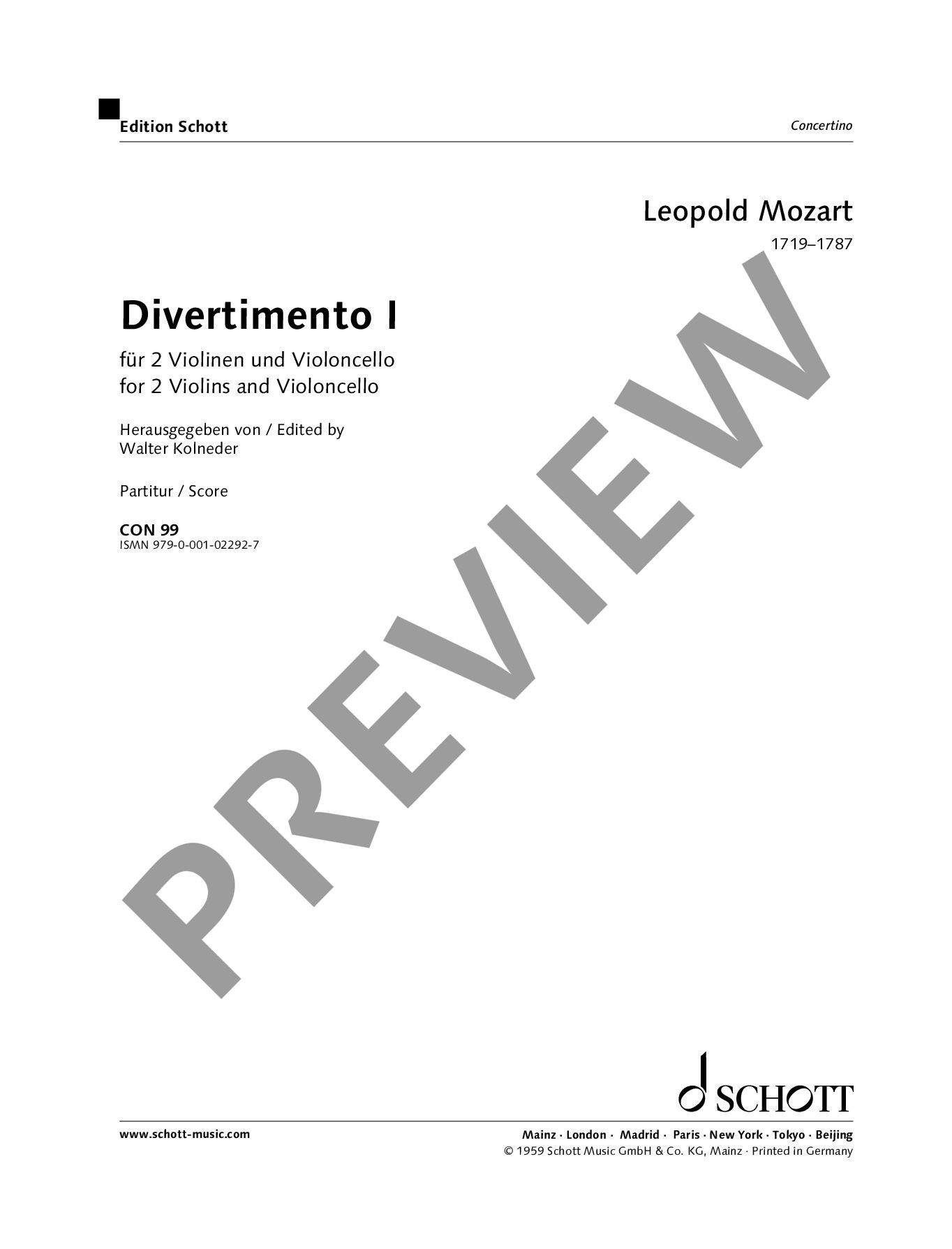 Anderes Coverbild Divertimento I 
