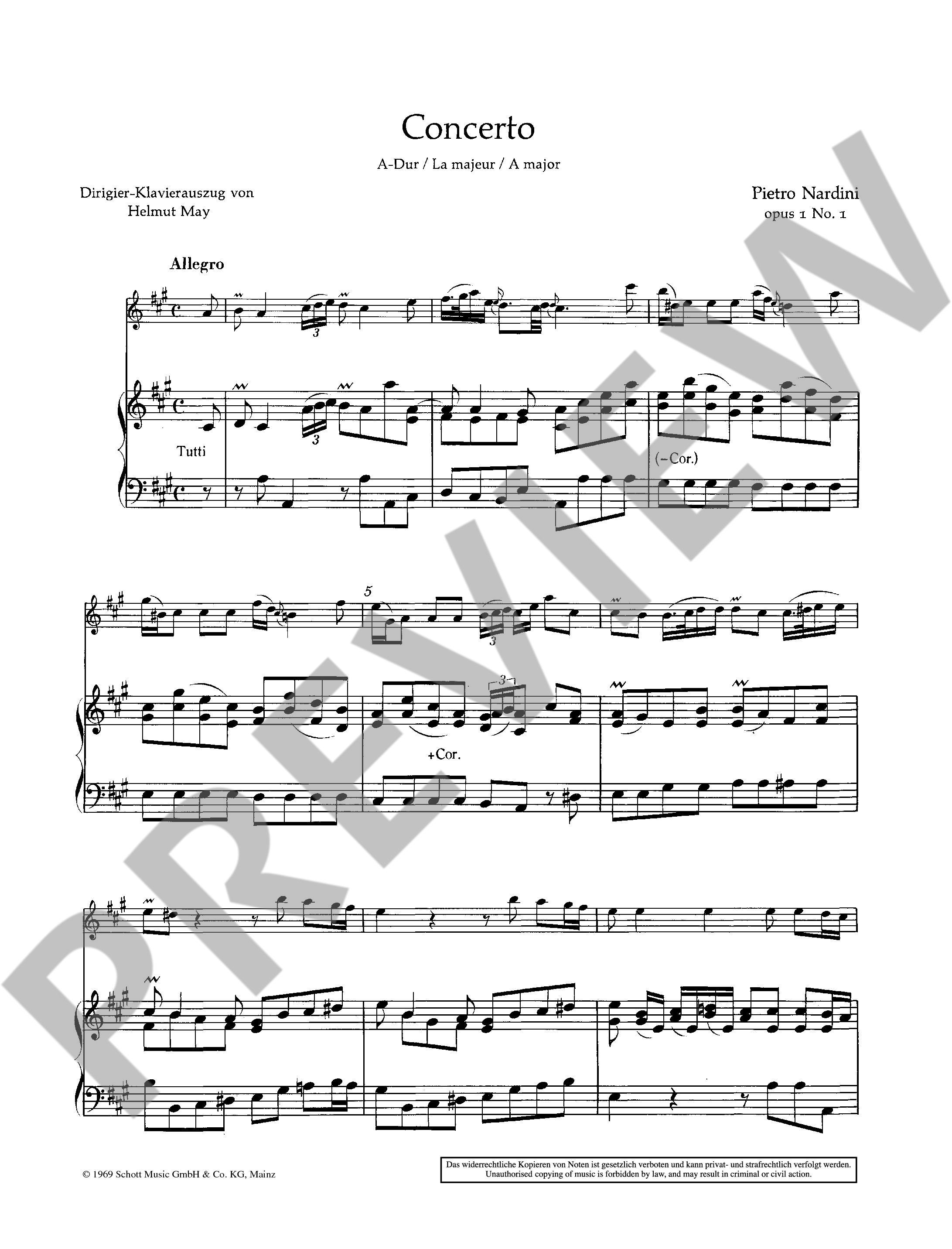 Anderes Coverbild Concerto A-Dur op. 1/1 
