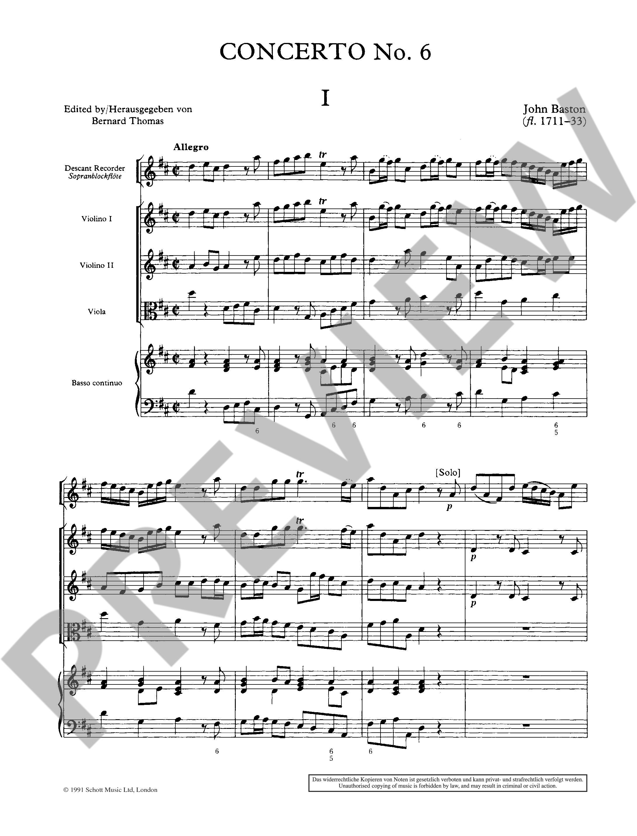 Anderes Coverbild Concerto No. 6 D-Dur 