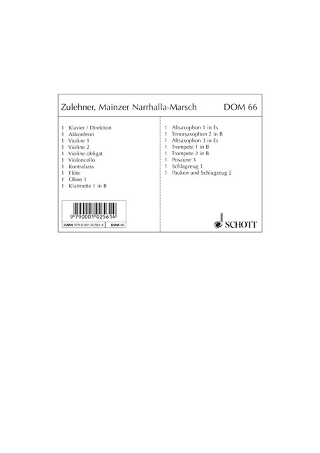 Anderes Coverbild Mainzer Narrhalla-Marsch 