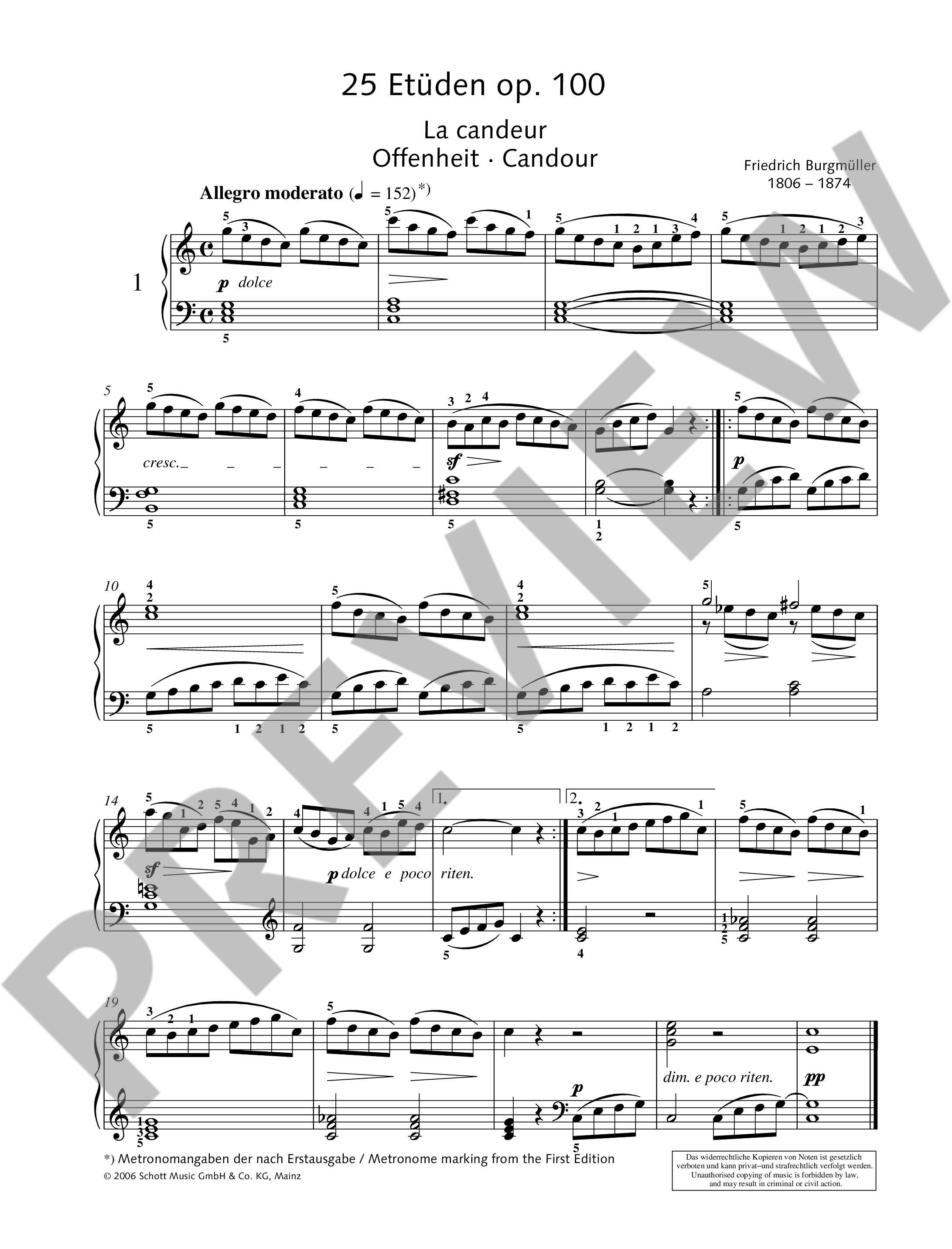 Anderes Coverbild 25 leichte Etüden op. 100 