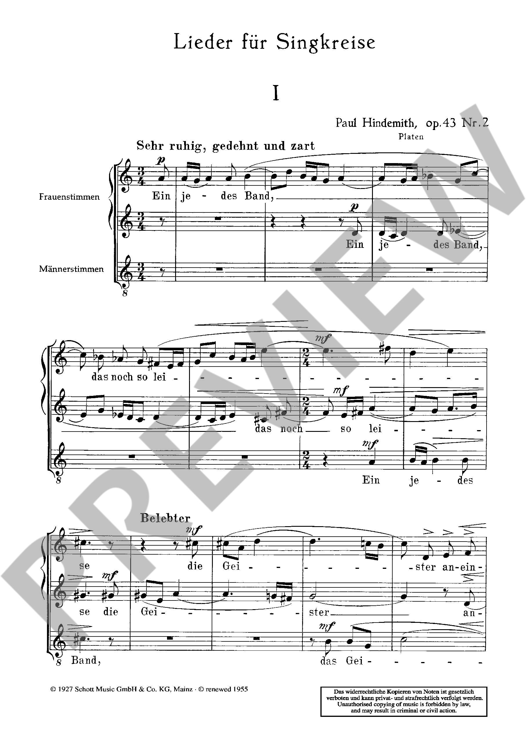 Anderes Coverbild Lieder für Singkreise op. 43/2 