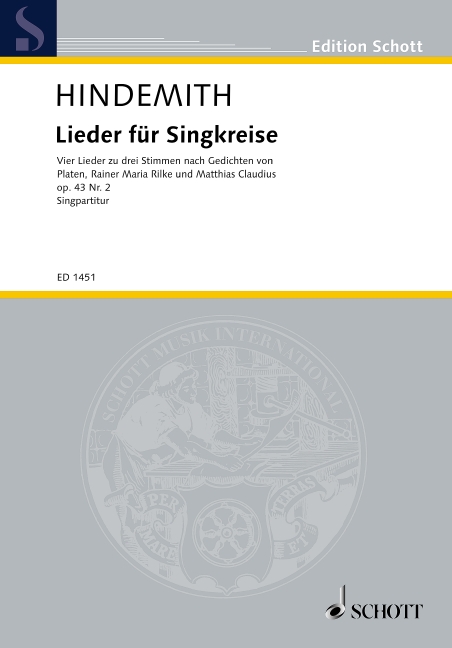 Vorderes Coverbild Lieder für Singkreise op. 43/2 
