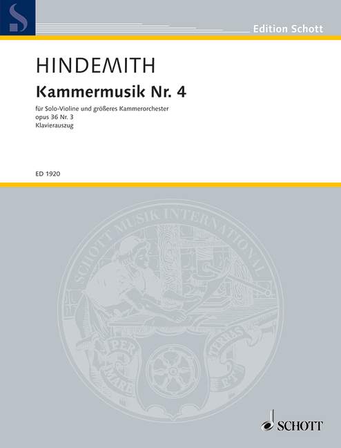 Vorderes Coverbild Kammermusik Nr. 4 op. 36/3 
