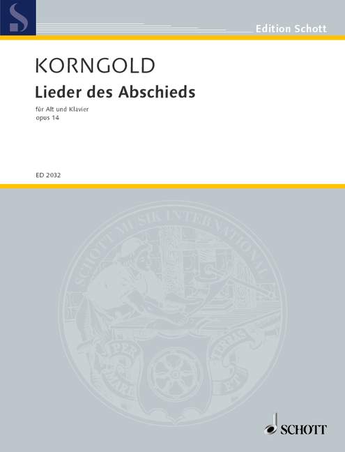 Vorderes Coverbild Lieder des Abschieds op. 14 