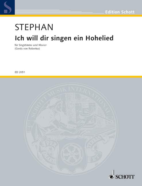 Vorderes Coverbild Ich will dir singen ein Hohelied 