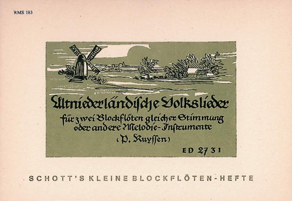 Vorderes Coverbild Altniederländische Volkslieder 