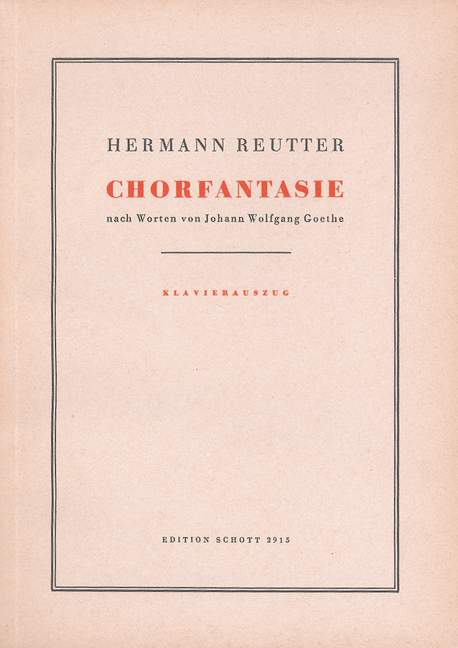 Vorderes Coverbild Chorfantasie op. 52 