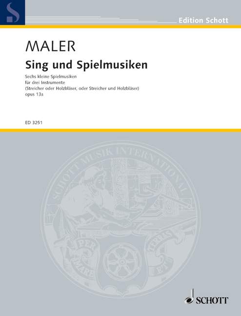 Vorderes Coverbild Sing- und Spielmusiken op. 13a 