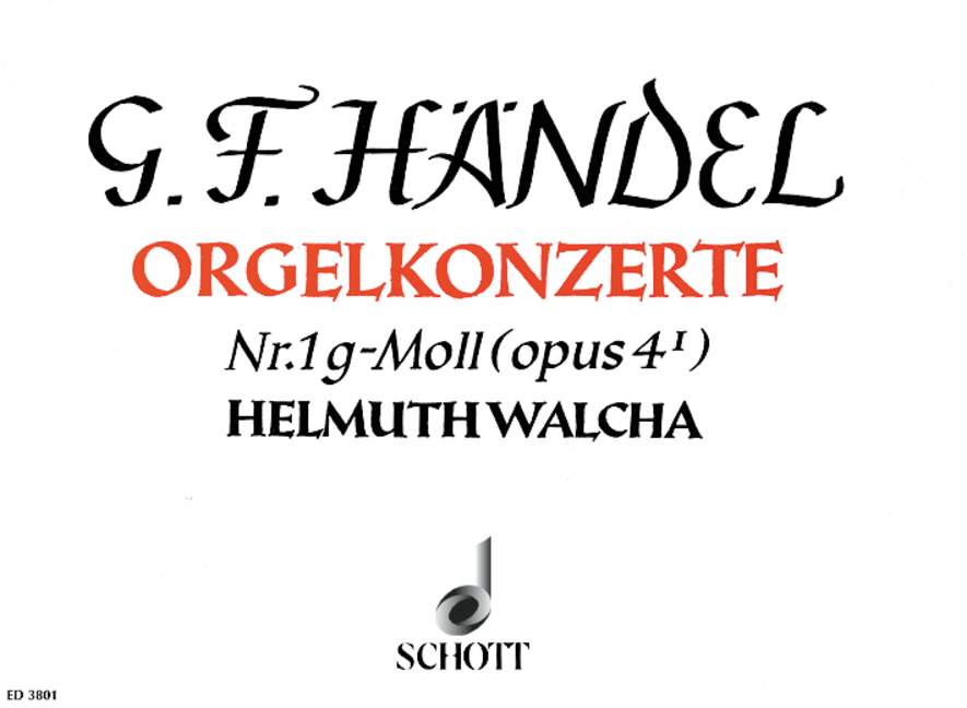 Vorderes Coverbild Orgel-Konzert Nr. 1 g-Moll op. 4/1 HWV 289 