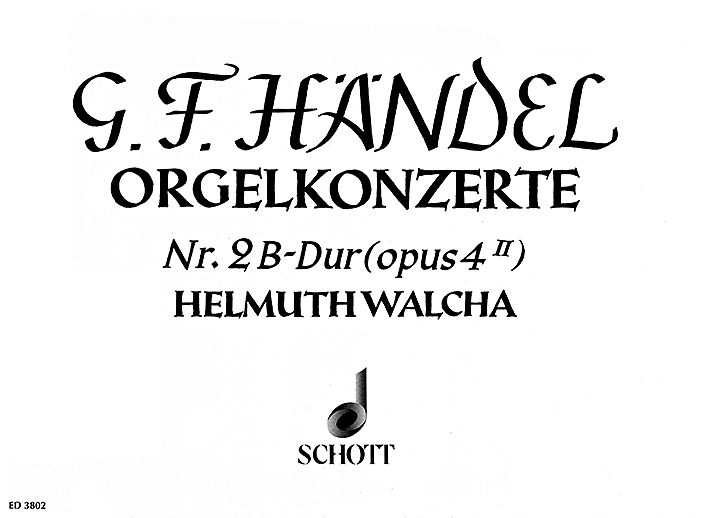 Vorderes Coverbild Orgel-Konzert Nr. 2 B-Dur op. 4/2 HWV 290 
