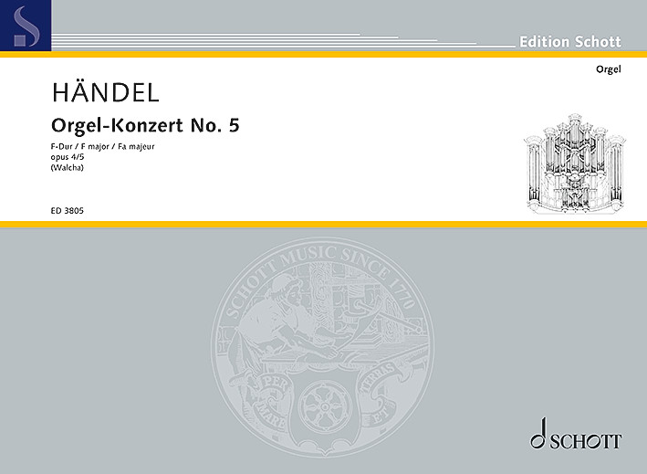 Vorderes Coverbild Orgel-Konzert Nr. 5 F-Dur op. 4/5 HWV 293 