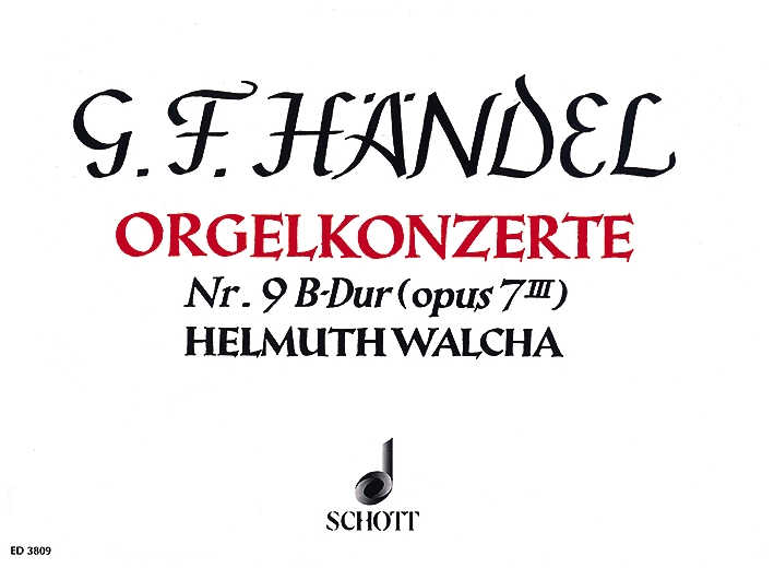 Vorderes Coverbild Orgel-Konzert Nr. 9 B-Dur op. 7/3 HWV 308 